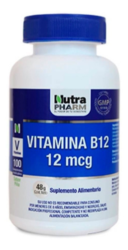 Vitamina B12 Cianocobalamina 12 Mcg Nutrapharm Vegano