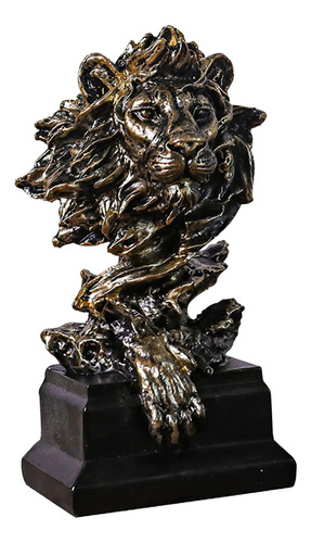 Estatua De Cabeza De León, Estatuilla Artística De Bronce