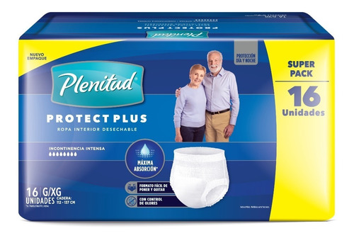  Pañal Adulto Tipo Calzón Plenitud Protect Plus 48 Unid G/xg