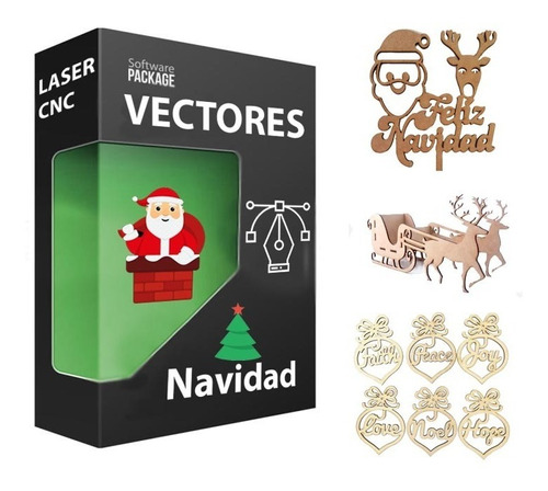 Vectores Premium Selectos Navidad 3d Corte Láser Co2