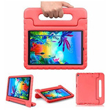 Funda Plegable Para Tablet Golden Sheeps Kid-eva-tab M10 Tb-x306x Con Teclado Diseño Rayas Color Rojo