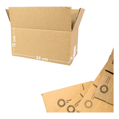 Caja Carton 26x16x12 Cm Paquete 25 Piezas | Envío gratis