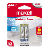 Pilas Baterías Alcalina Aaa 1.5v Lr03 Maxell 1 Pack 2 Piezas