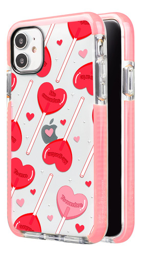 Funda Para iPhone Para Mujer Paletas Corazones Con Nombre