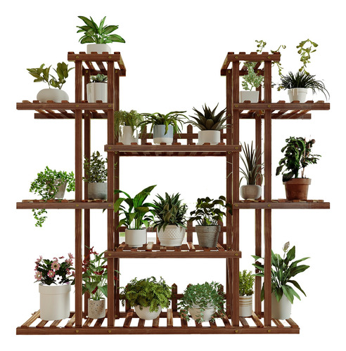 Tikea Model P Plant Stand Large Wooden Display Shelf