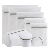 Set De 8 Blanco Malla Bolsa Para Lavar Ropa Lavadora