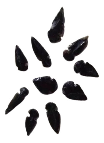 Puntas De Flecha - Obsidiana Negra Genuina - 2 -3 - Juego