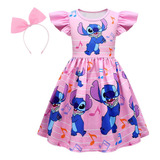 Disfraz De Princesa Verano Stitch Para Niñas Vestido Fiesta De Cumpleaño Carnival Cosplay Halloween