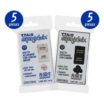 Pack 10 T.Taio Esponjabón Concha Nácar Carbón Activado Aclarante Purificante | MercadoLibre