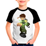 Camiseta Raglan Desenho Ben10 Camisa Moleton Infantil15
