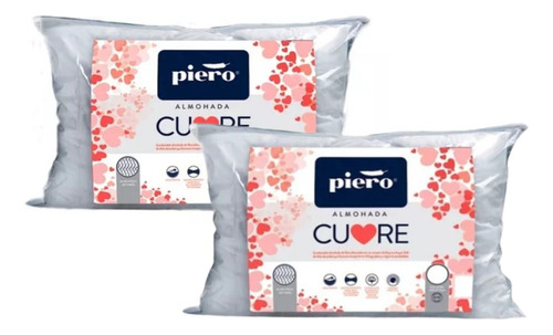 Almohadas Piero Cuore Con Núcleo 90x50cm Combo X 2