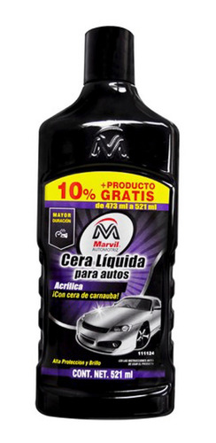 Cera Liquida Para Autos Acrilica 473 Ml Marvil 111124