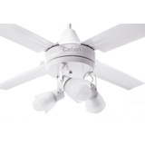 Ventilador Techo Metal Blanco Con Aplique De Luz Oferta!!