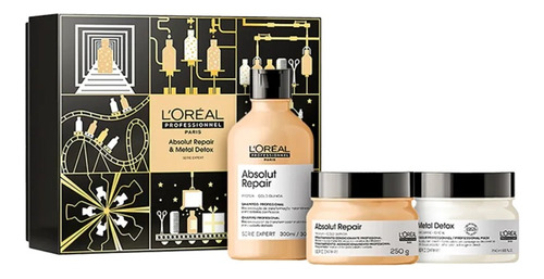 Loreal Kit Absolut Repair Gold Quinoa Metal Detox 3 Produtos