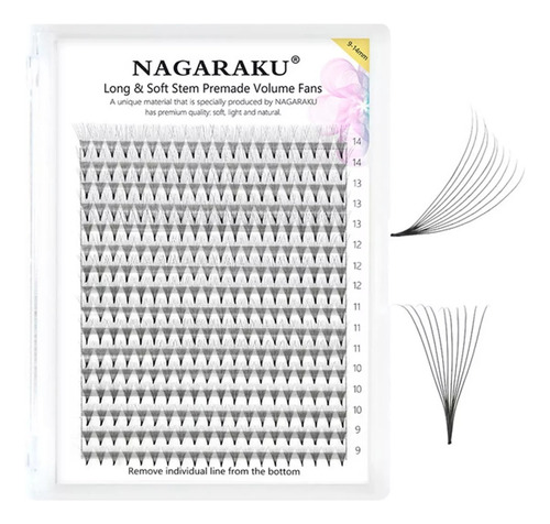 Nagaraku Extensión De Pestañas Prearmados Volumen 9-14mm Mix