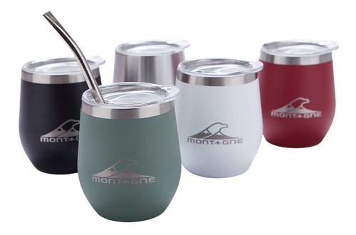 Mate Vaso Térmico  Montagne Acero Inoxidable Con Tapa 