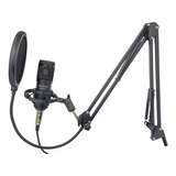 Kit Microfone Estúdio Bm800 + Pop Filter + Aranha+braço Usb