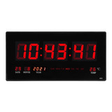 Moderno Reloj De Pared Digital Grande Led Temperatura De Esc