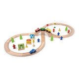 Pista De Tren De Madera 42 Piezas Classic World