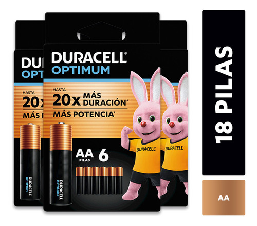 Pack 3 Blíster Pila Alcalina Duracell Optimum Aax6