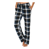 Pantalones K Para Mujer, Pijama Cómodo Con Estampado A Cuadr