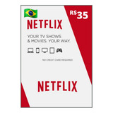 Cartão Pré-pago Netflix R$ 35,00 Reais Envio Imediato