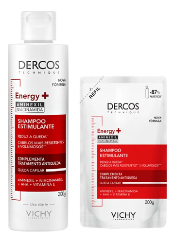 Kit Vichy Dercos Energizante Shampoo 200ml + Refil 200ml