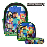 Kit Mochila Infantil Costas Menino Game Minecraft Toys 2u