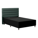 Cabeceira Base Cama Box Casal 138cm Hit Corano Ptolinhoverde Cor Preto