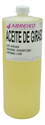 Aceite De Girasol Puro Grado Alimenticio Y Cosmetico 1 L