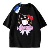 Camiseta De Manga Corta Con Estampado Creativo Hello Kitty C