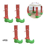 Protector Cubre Patas Sillas Mallas Duende Decorado Navideño