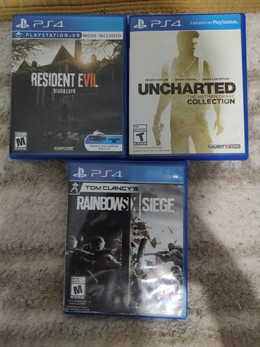 Pack De 3 Juegos De Playstation4 (re7, Uncharted Tndc Y Rs) 