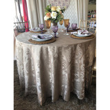 35 Toalha De Mesa Redonda Jacquard 2,80 Diametro Alice Decor