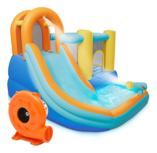 Monibloom Piscina Inflable De Tobogan Acuatico Para Ninos, P