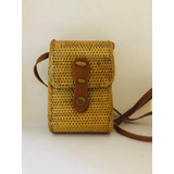 Bolsa Crossbody Rattan Café Mujer