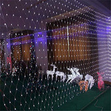 Rede De Luz De Cortina 6x4m 672leds Festa Natal Branco Frio