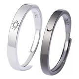 Par De Anillos Para Pareja Sol Y Luna Acero Inoxidable Ajust