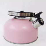 Chaleira Inox 2l Com Apito E Cabo Móvel Fratelli Cor Rosa