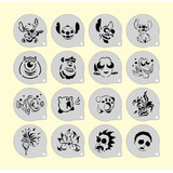 Stencil Personagens (14) Infantis 7cm Kit 16 Moldes