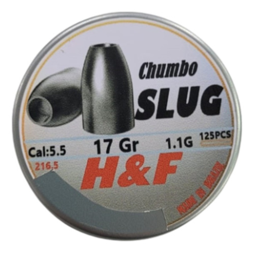 Chumbinho Slug 5.5mm Ponta Oca Vários Tamanhos