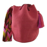 Mochila Wayuu Unicolor Lisa Guayaba Rf2 Original