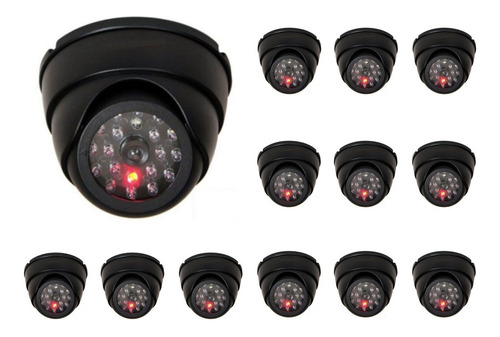 Pack 13 Cámara Tipo Domo Falsa Luz Led Simuladora Vigilancia