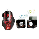 Kit Mouse Gamer + Caixa De Som Para Pc Computador Para Jogos