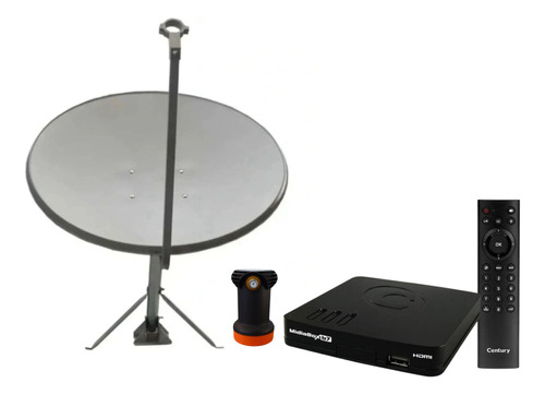 Kit Antena Ku 60cm Com Receptor Midia Box B7 E Lnbf Simples