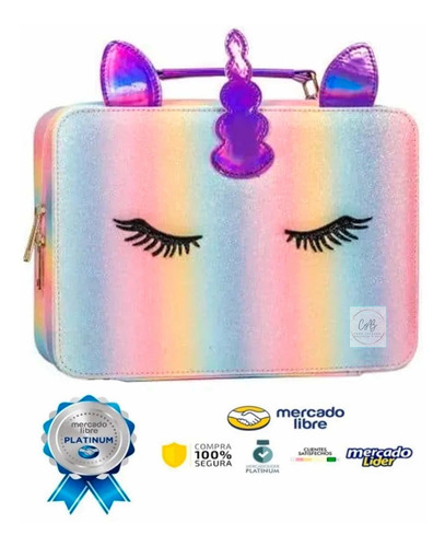 Maleta De Maquillaje Set De Cosméticos Para Niñas- Unicornio