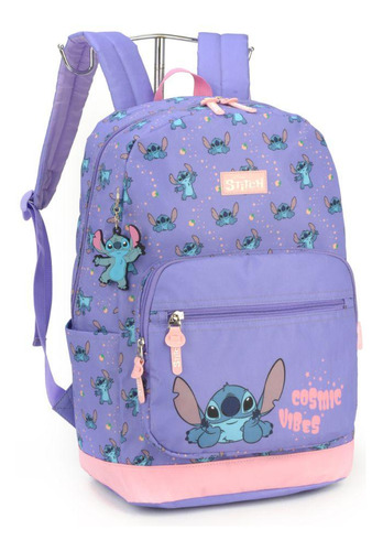 Mochila De Costas Escolar Juvenil Stitch Disney Ms46975