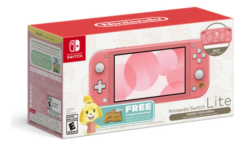 Consola Nintendo Switch Lite Ed Animal Crosing Rosa Open Box
