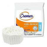 Algodão Rolete Rolo Dental 100% Algodão C/500 Cremer N°1