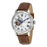 Seiko Silver Dial Marron Cuero Automatico Reloj Para Hombr